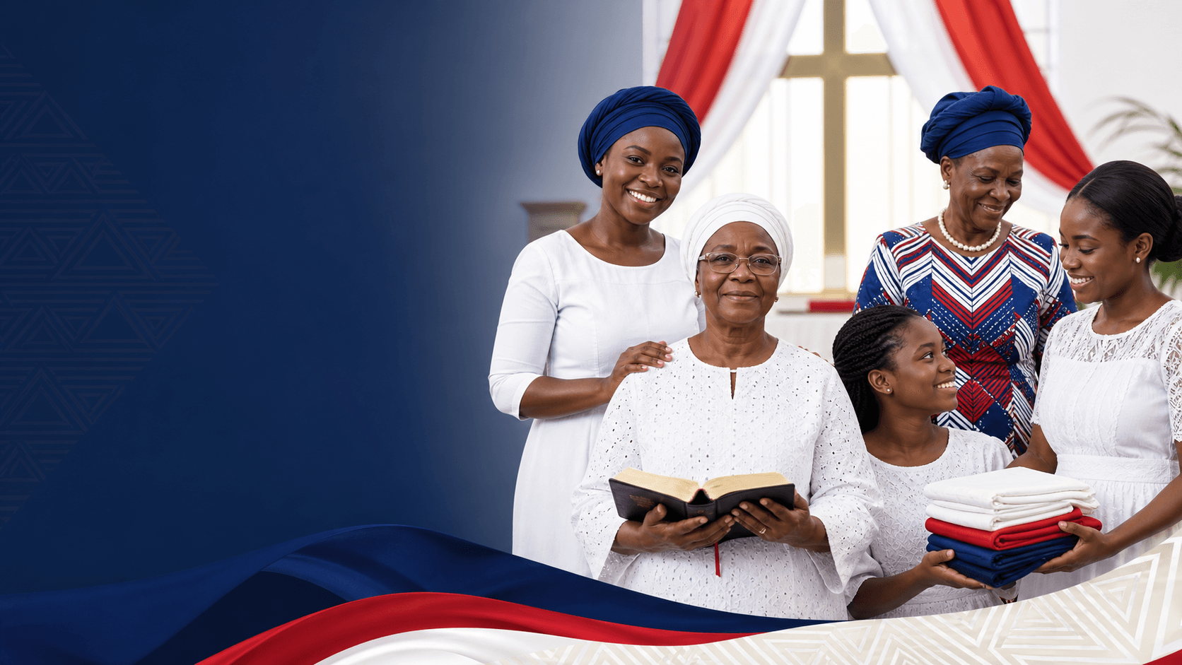 Women of different generations in church fellowship