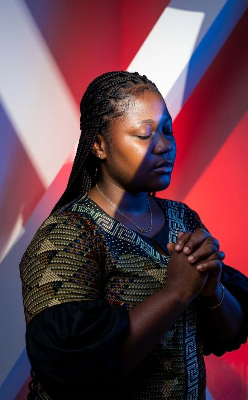 Man in prayer portrait four