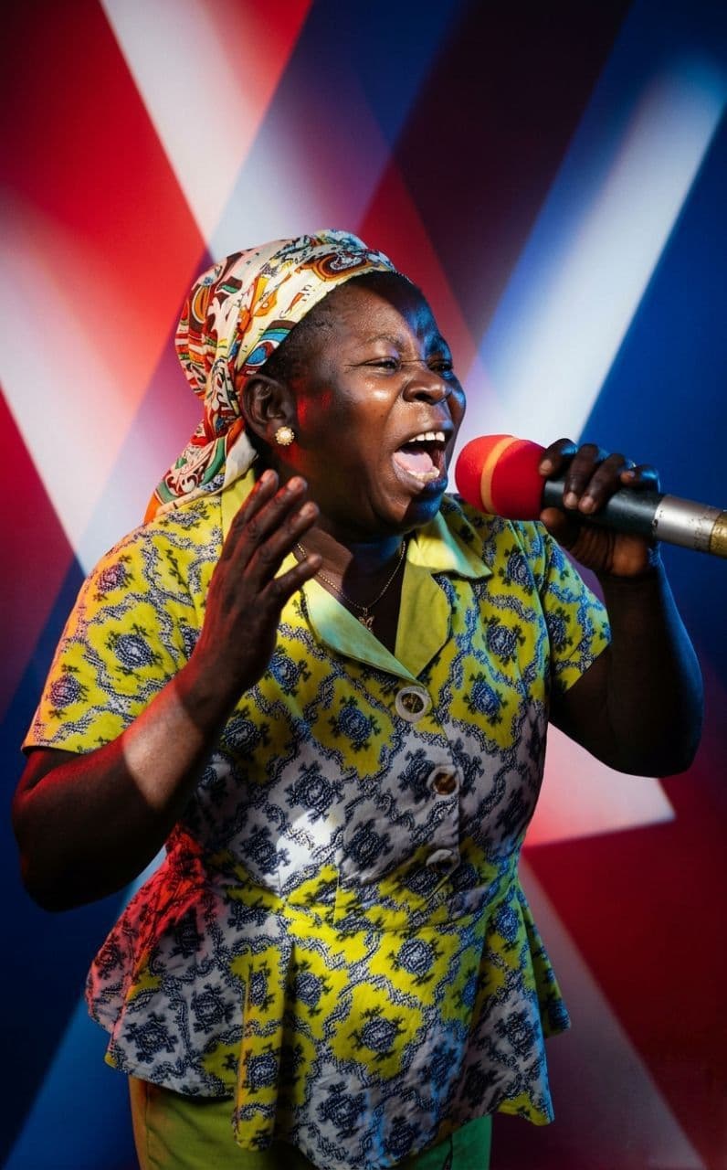 Congregation gathered for Sunday worship service moment two